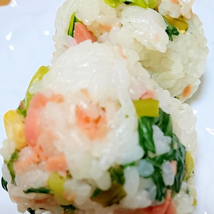 鮭と青菜の混ぜご飯